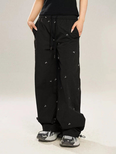 Minimal Embroidered Straight Pants Korean Street Fashion Pants By New Start Shop Online at OH Vault