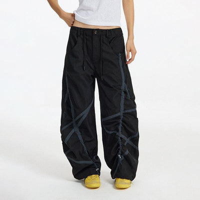 Line Contrast Buttoned Pants Korean Street Fashion Pants By Conp Conp Shop Online at OH Vault