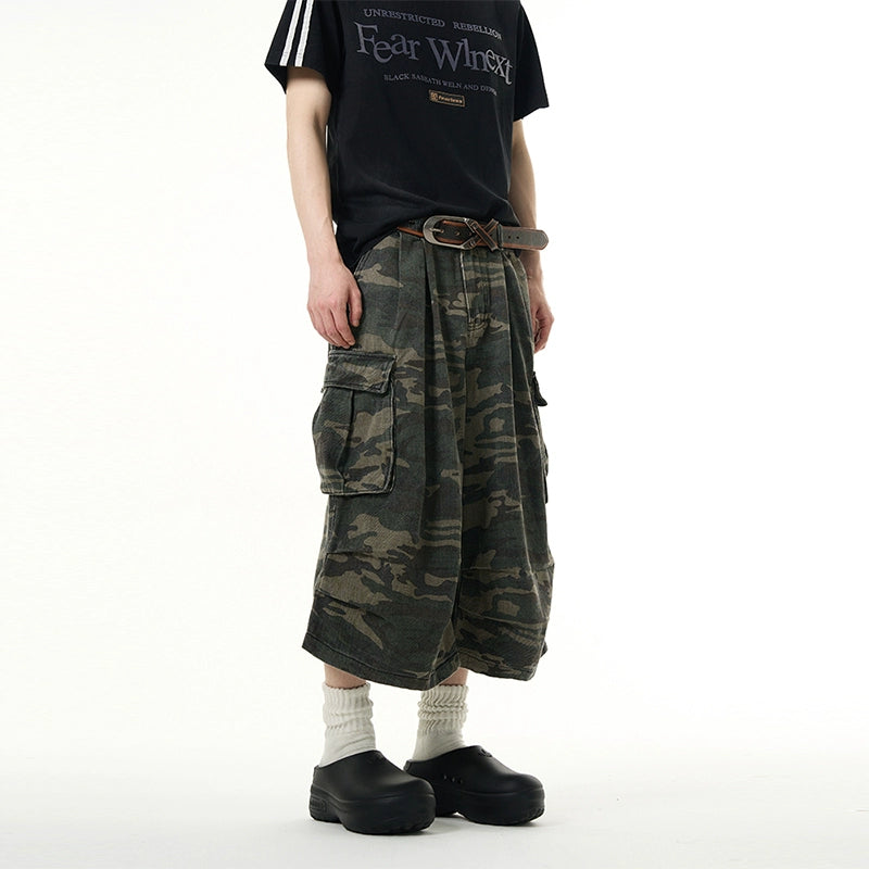 Loose Fit Camouflage Shorts Korean Street Fashion Shorts By 77Flight Shop Online at OH Vault