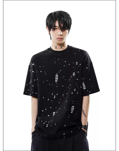 Laser-Cut Stripe Layered T-Shirt Korean Street Fashion T-Shirt By Mr Nearly Shop Online at OH Vault