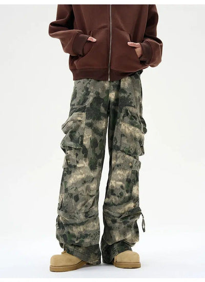 Low Rise Camo Print Cargo Pants Korean Street Fashion Pants By 77Flight Shop Online at OH Vault