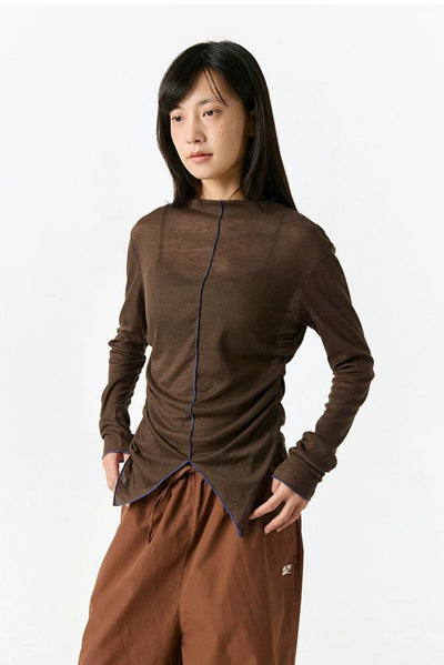 Contrast Center Seamed T-Shirt Korean Street Fashion Blouse By Crying Center Shop Online at OH Vault