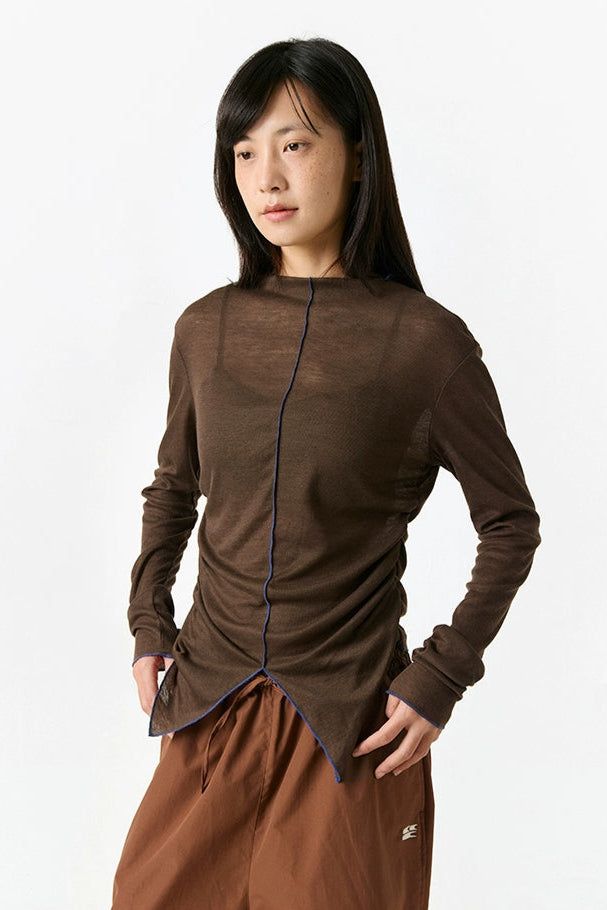 Contrast Center Seamed T-Shirt Korean Street Fashion Blouse By Crying Center Shop Online at OH Vault