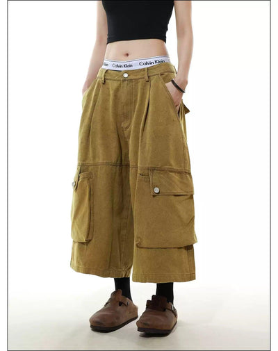 Side Embossed Pockets Cargo Shorts Korean Street Fashion Shorts By Mr Nearly Shop Online at OH Vault