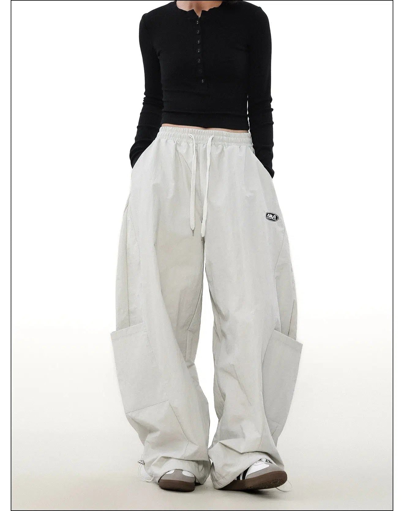 Drawstring Big Pocket Track Pants Korean Street Fashion Pants By Mr Nearly Shop Online at OH Vault