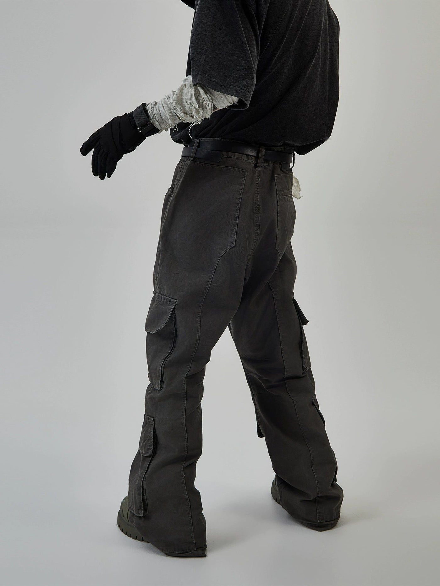 Solid Heavy Washed Cargo Pants Korean Street Fashion Pants By Ash Dark Shop Online at OH Vault