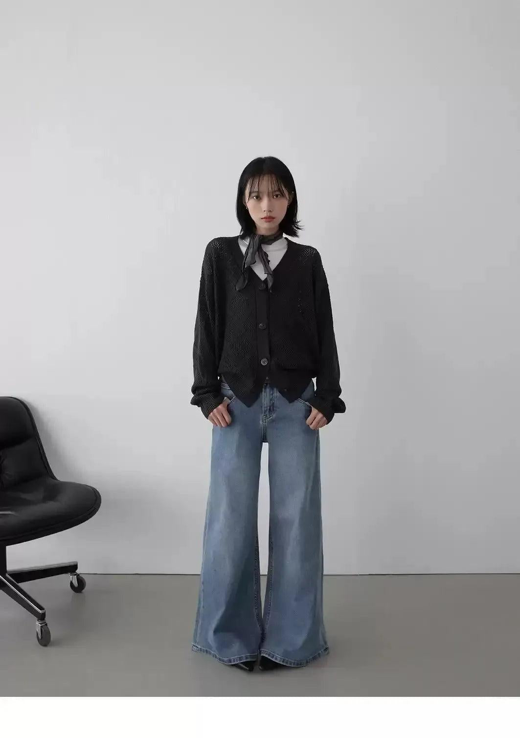 Hollow Pattern Knit Buttoned Cardigan Korean Street Fashion Cardigan By In Knots Shop Online at OH Vault