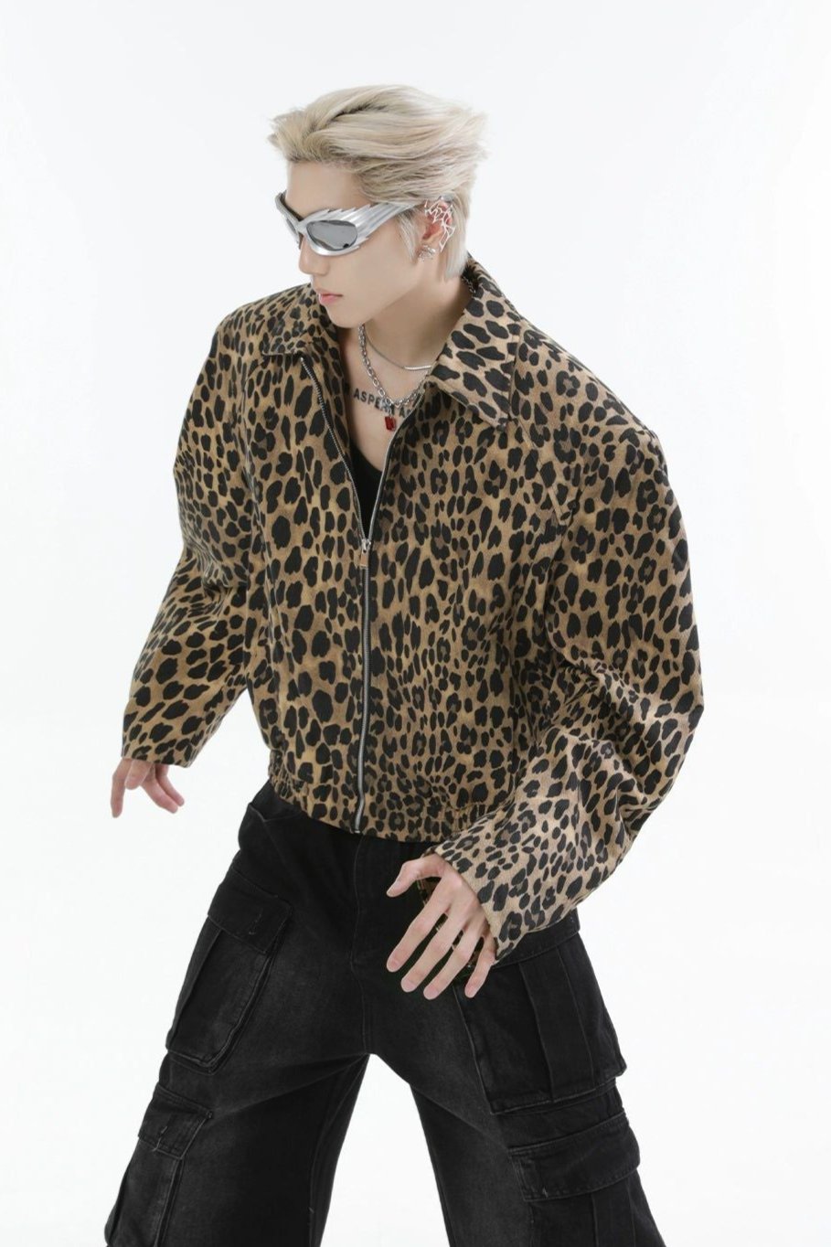 Animal Print Zippered Jacket Korean Street Fashion Jacket By Turn Tide Shop Online at OH Vault