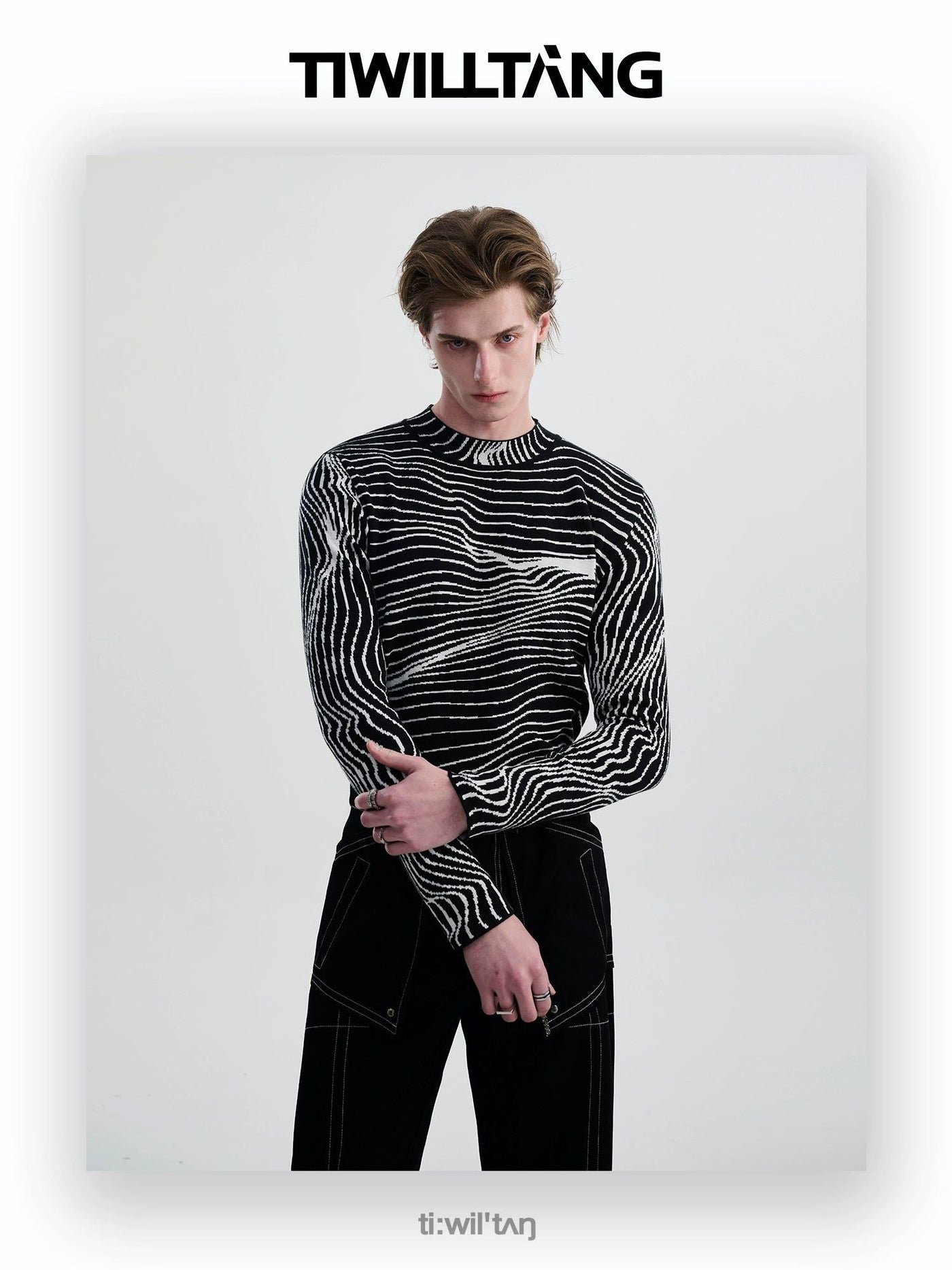 Illusion Lines Slim Fit Jacket Korean Street Fashion Jacket By TIWILLTANG Shop Online at OH Vault