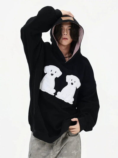 Graphic Patched Loose Fit Hoodie Korean Street Fashion Hoodie By INS Korea Shop Online at OH Vault