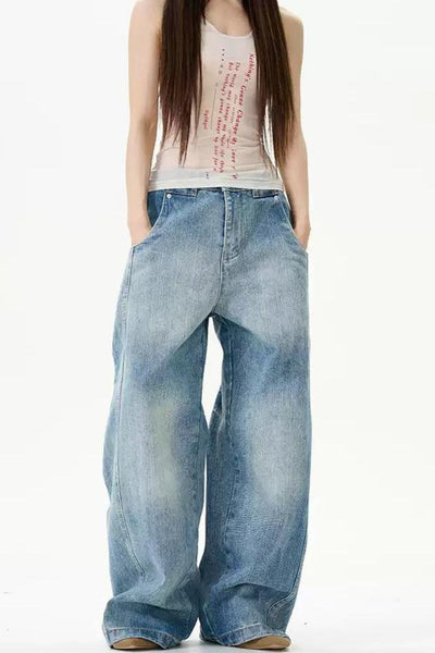 Fade Spots Highlight Jeans Korean Street Fashion Jeans By 77Flight Shop Online at OH Vault