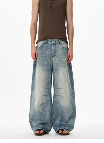 Fade Spots Loose Jeans Korean Street Fashion Jeans By 77Flight Shop Online at OH Vault