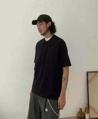 Irregular Layered T-Shirt Korean Street Fashion T-Shirt By In Knots Shop Online at OH Vault
