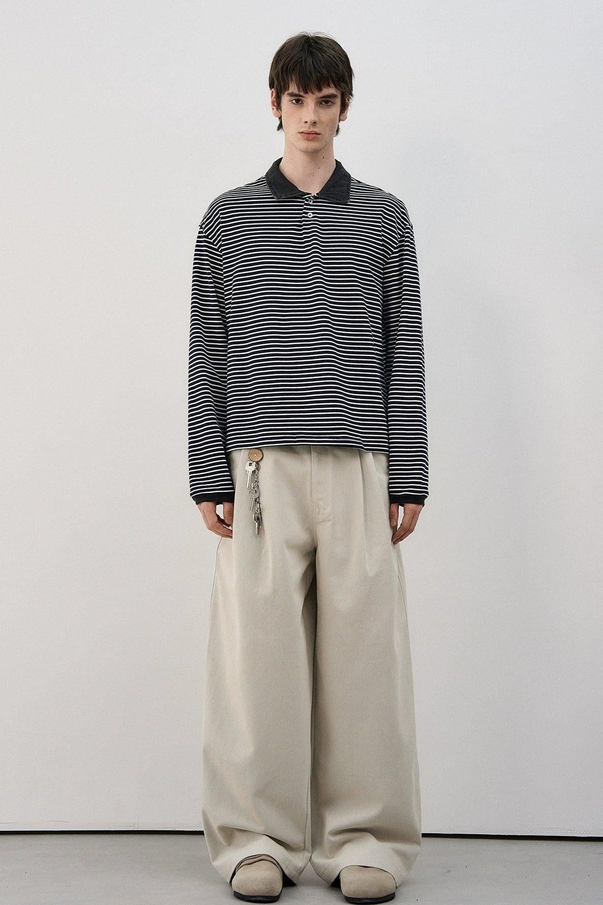 Contrast Collar Striped Polo Korean Street Fashion Polo By MaxDstr Shop Online at OH Vault