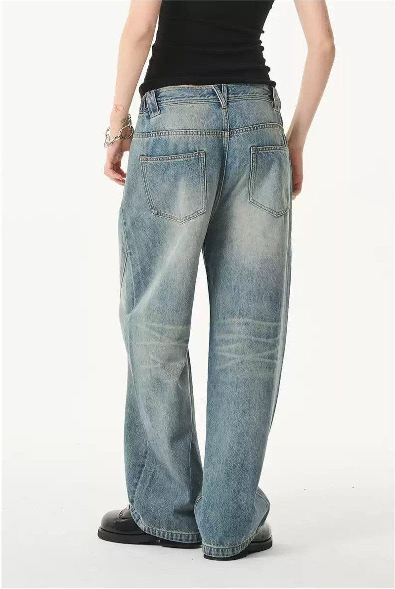 Distressed Pleated Bootcut Jeans Korean Street Fashion Jeans By Moditec Shop Online at OH Vault