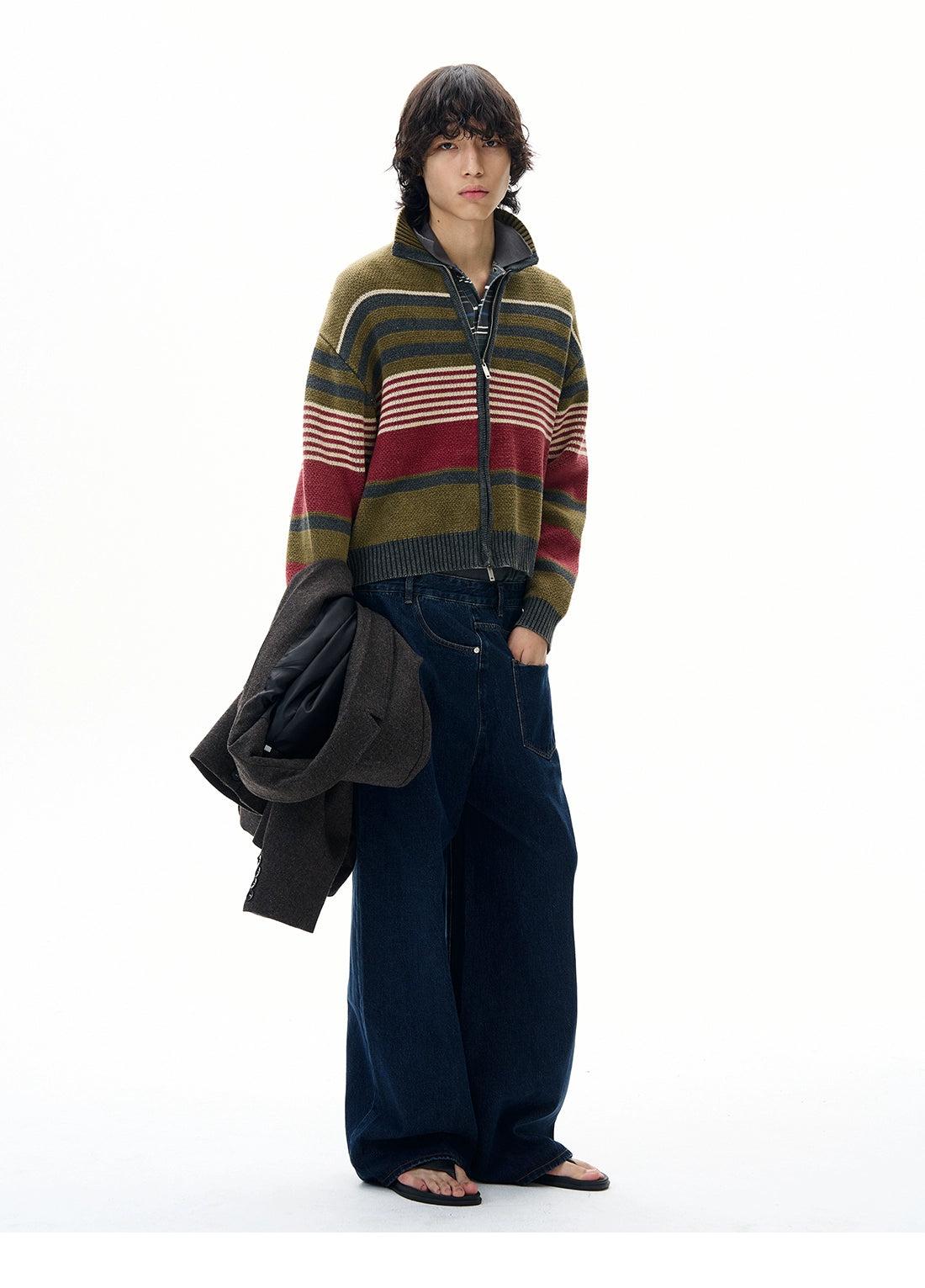 Irregular Pocket Loose Fit Jeans Korean Street Fashion Jeans By 77Flight Shop Online at OH Vault