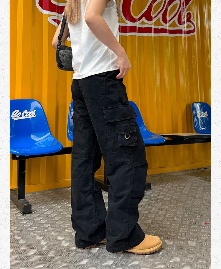 Side Pocket Washed Cargo Pants Korean Street Fashion Pants By Made Extreme Shop Online at OH Vault