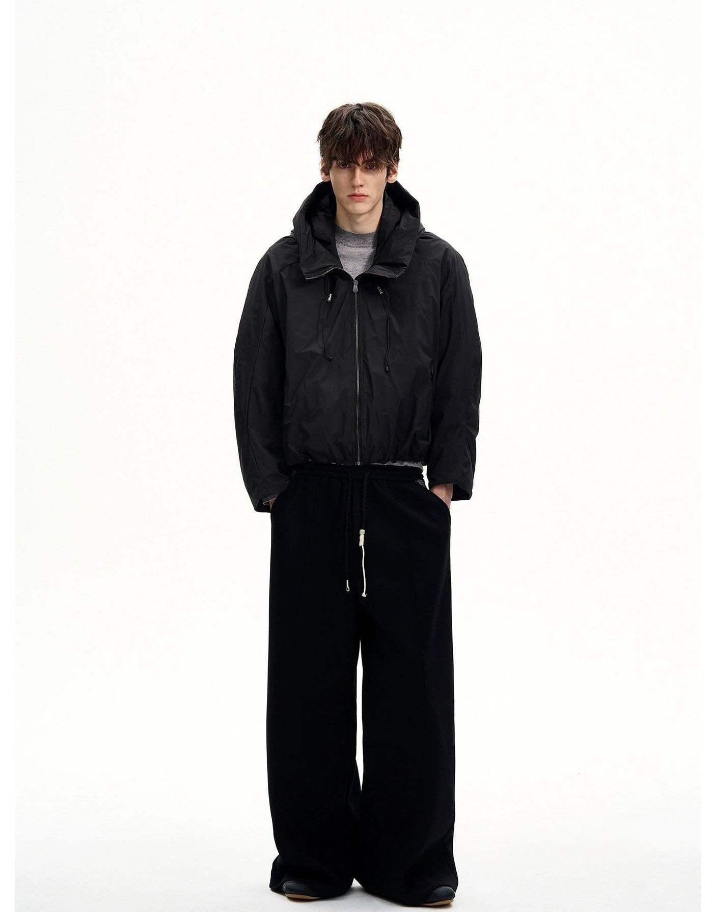 Drawstring Hooded Windbreaker Down Jacket Korean Street Fashion Jacket By MaxDstr Shop Online at OH Vault