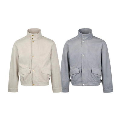 Funnel Collar Snap Buttoned Jacket Korean Street Fashion Jacket By Made Extreme Shop Online at OH Vault