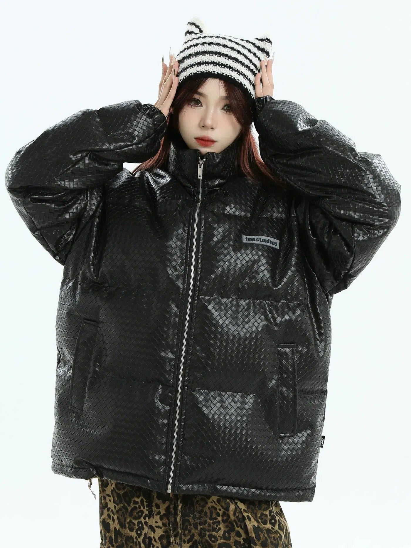 Quilted Textured Puffer Jacket Korean Street Fashion Jacket By INS Korea Shop Online at OH Vault