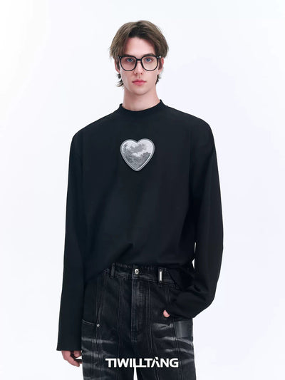 Heart Detail Long Sleeve T-Shirt Korean Street Fashion T-Shirt By TIWILLTANG Shop Online at OH Vault