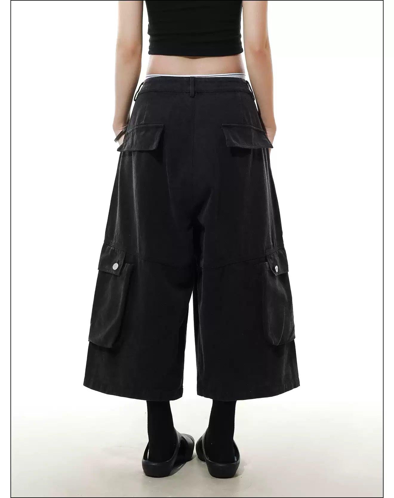 Side Embossed Pockets Cargo Shorts Korean Street Fashion Shorts By Mr Nearly Shop Online at OH Vault