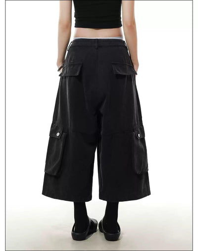 Side Embossed Pockets Cargo Shorts Korean Street Fashion Shorts By Mr Nearly Shop Online at OH Vault