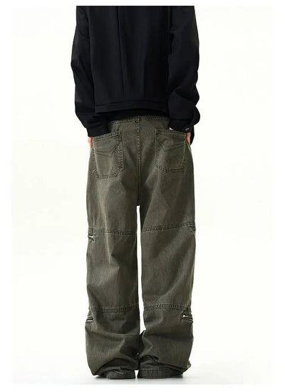 Multi-Zipper Cargo Pants Korean Street Fashion Pants By A PUEE Shop Online at OH Vault