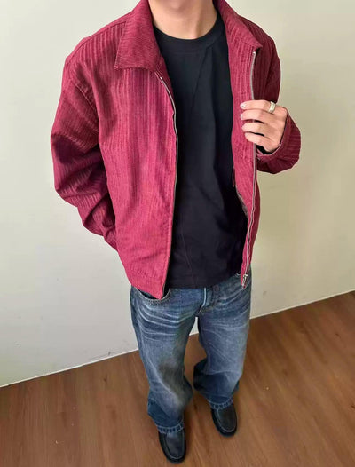 Textured Zip-Up Jacket Korean Street Fashion Jacket By Made Extreme Shop Online at OH Vault
