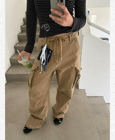 Classic Straight Cargo Jeans Korean Street Fashion Jeans By Made Extreme Shop Online at OH Vault