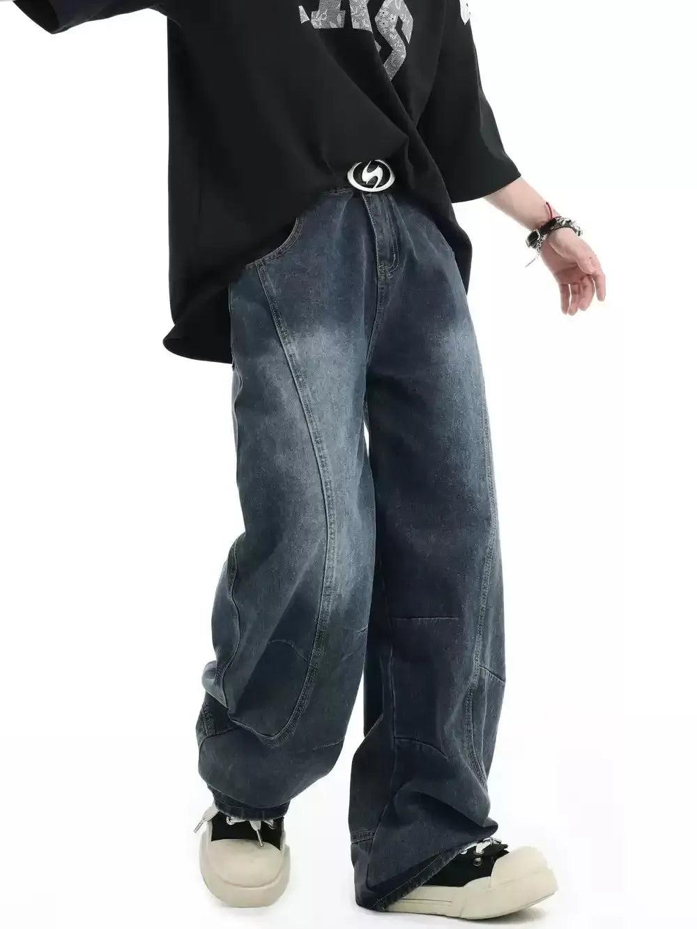 Gradient Washed Scimitar Jeans Korean Street Fashion Jeans By INS Korea Shop Online at OH Vault