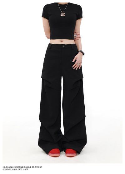 Plain Pleated Clean Fit Pants Korean Street Fashion Pants By Mr Nearly Shop Online at OH Vault