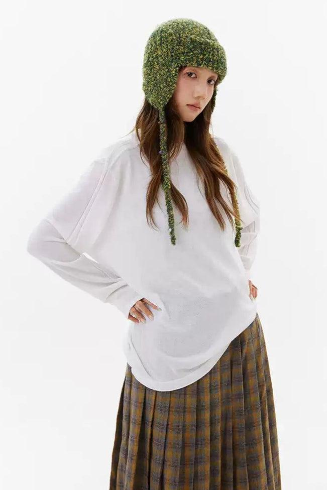 Ear-Covered Knit Hat Korean Street Fashion Hat By Crying Center Shop Online at OH Vault