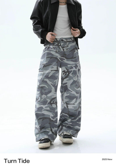 Camouflage Regular Fit Cargo Pants Korean Street Fashion Pants By Turn Tide Shop Online at OH Vault