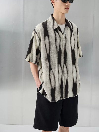 Swirling Abstract Ink Shirt Korean Street Fashion Shirt By NANS Shop Online at OH Vault