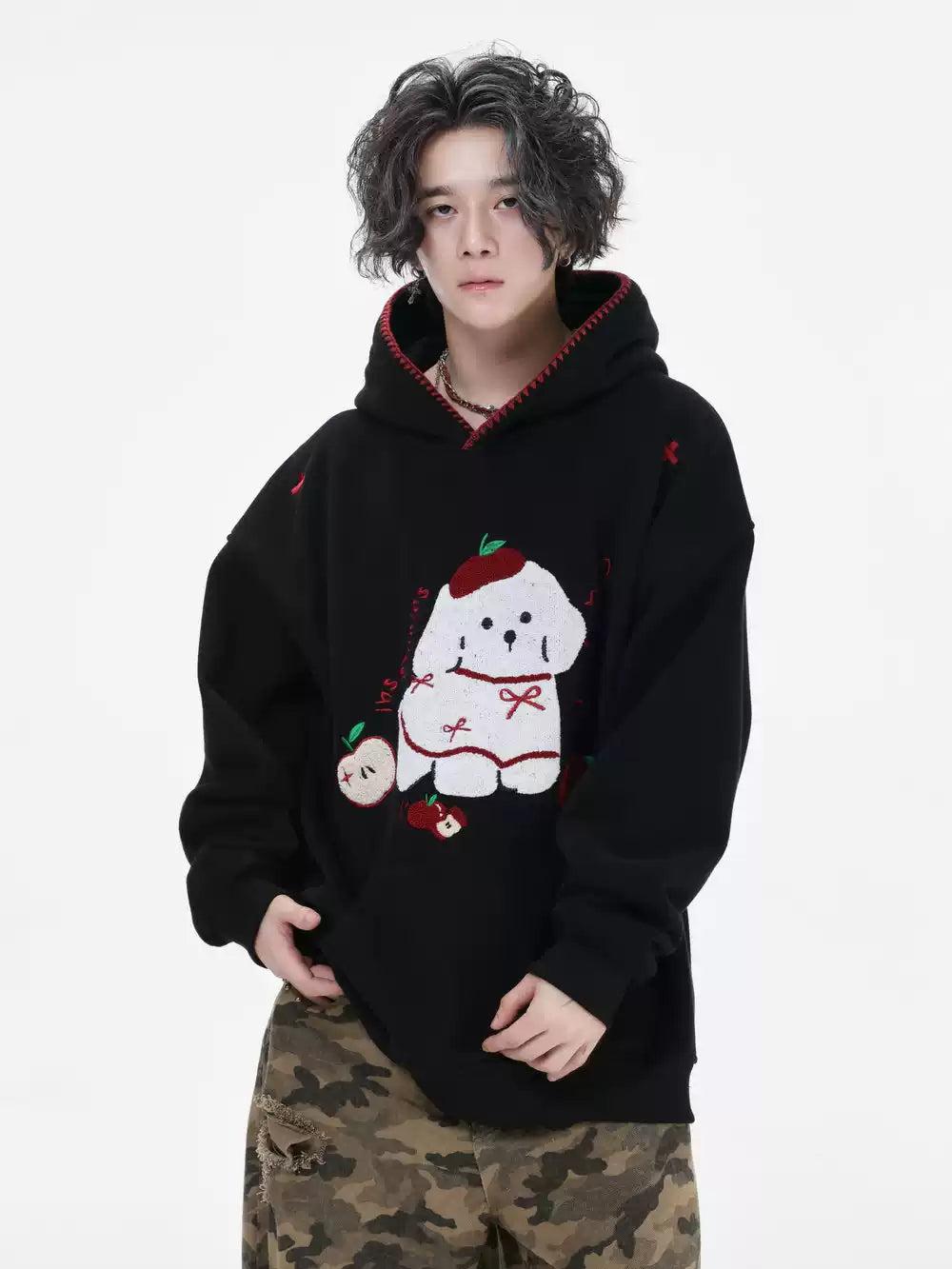 Graphic Pattern Embroidered Hoodie Korean Street Fashion Hoodie By INS Korea Shop Online at OH Vault