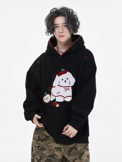 Graphic Pattern Embroidered Hoodie Korean Street Fashion Hoodie By INS Korea Shop Online at OH Vault