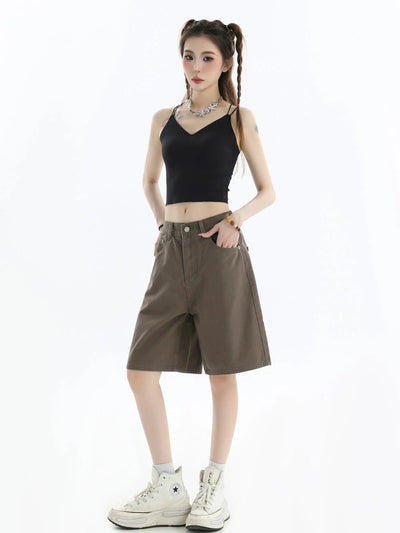 Neat Knee Denim Shorts Korean Street Fashion Shorts By INS Korea Shop Online at OH Vault