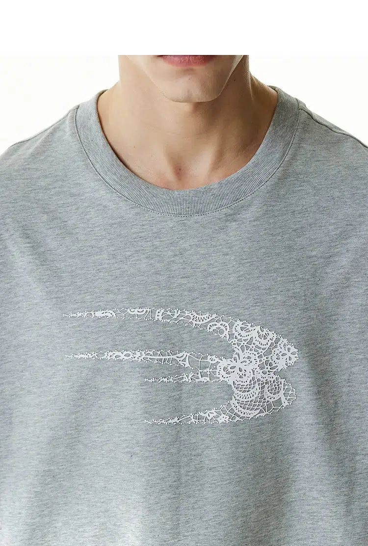Textured Logo Comfty T-Shirt Korean Street Fashion T-Shirt By Cro World Shop Online at OH Vault
