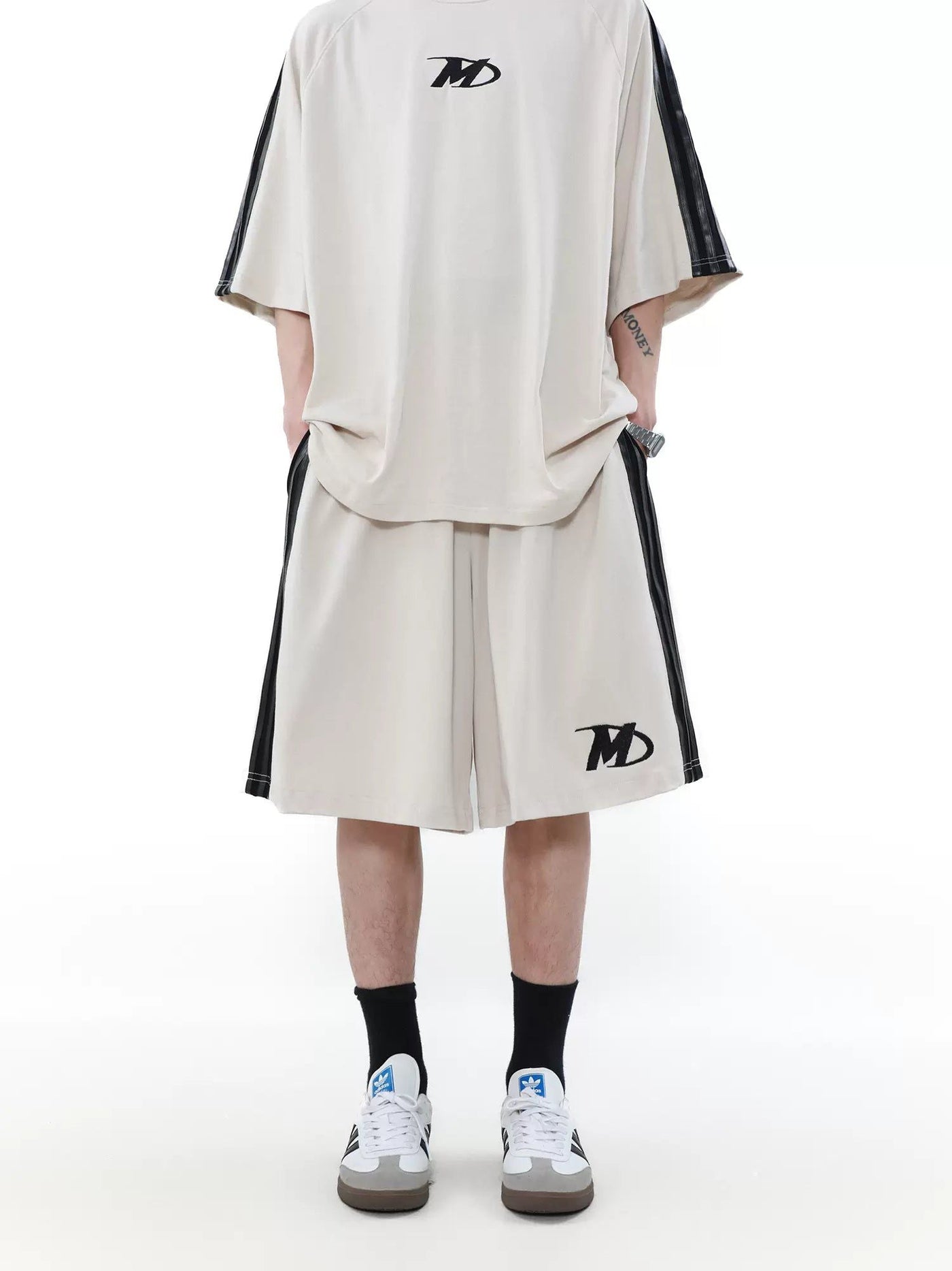 Spliced Side Line Shorts Korean Street Fashion Shorts By Mr Nearly Shop Online at OH Vault
