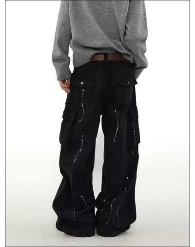 Paint Splatters Cargo Pants Korean Street Fashion Pants By Mr Nearly Shop Online at OH Vault