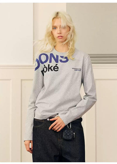 Logo Print Long Sleeve T-Shirt Korean Street Fashion T-Shirt By Donsmoke Shop Online at OH Vault