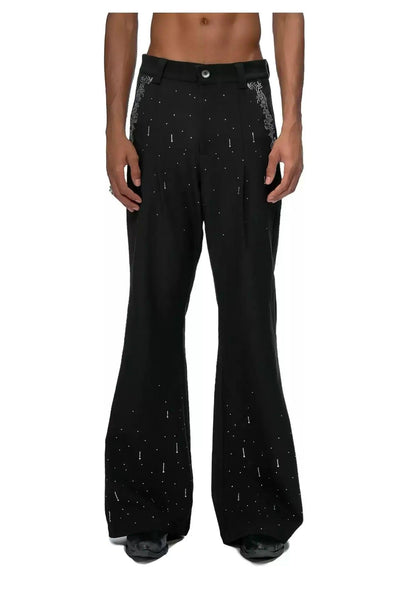 Rhinestone Detail Flared Pants Korean Street Fashion Pants By Argue Culture Shop Online at OH Vault