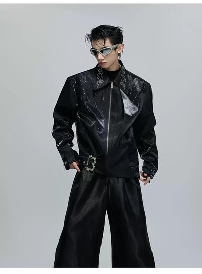 Rhinestone Detailed Coated Jacket Korean Street Fashion Jacket By Argue Culture Shop Online at OH Vault