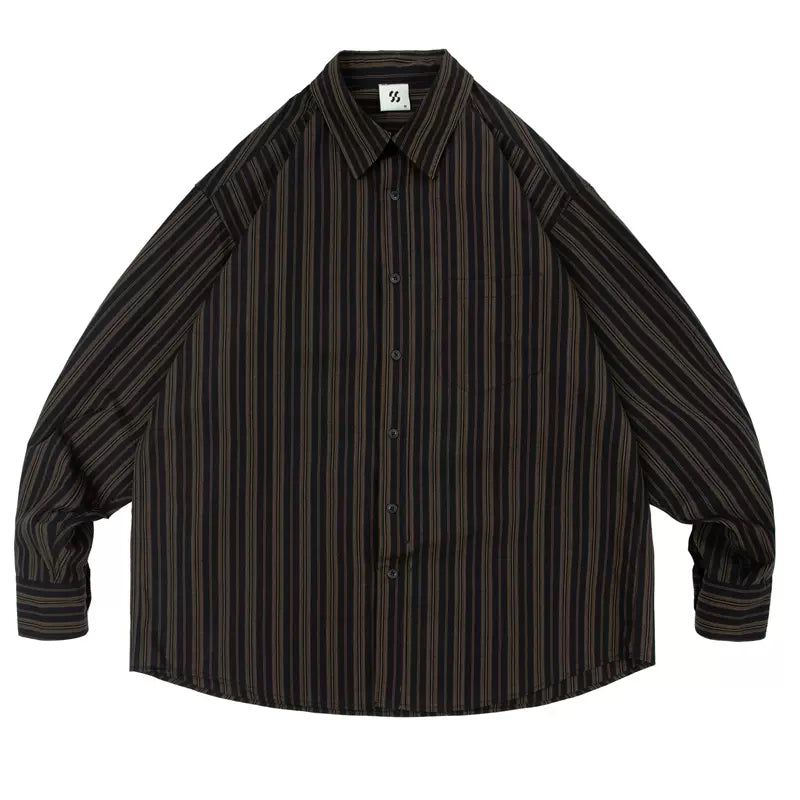 Front Pocket Striped Shirt Korean Street Fashion Shirt By In Knots Shop Online at OH Vault