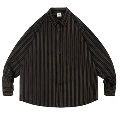 Front Pocket Striped Shirt Korean Street Fashion Shirt By In Knots Shop Online at OH Vault