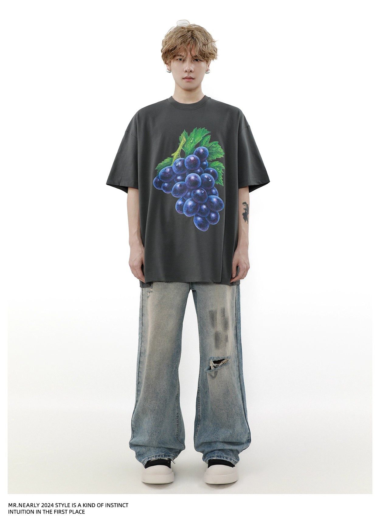 Grape Graphic T-Shirt Korean Street Fashion T-Shirt By Mr Nearly Shop Online at OH Vault