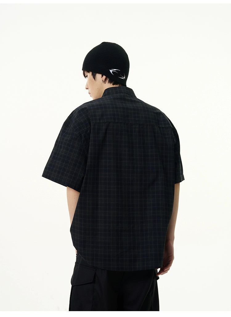 Chinese Style Checkered Shirt Korean Street Fashion Shirt By 77Flight Shop Online at OH Vault