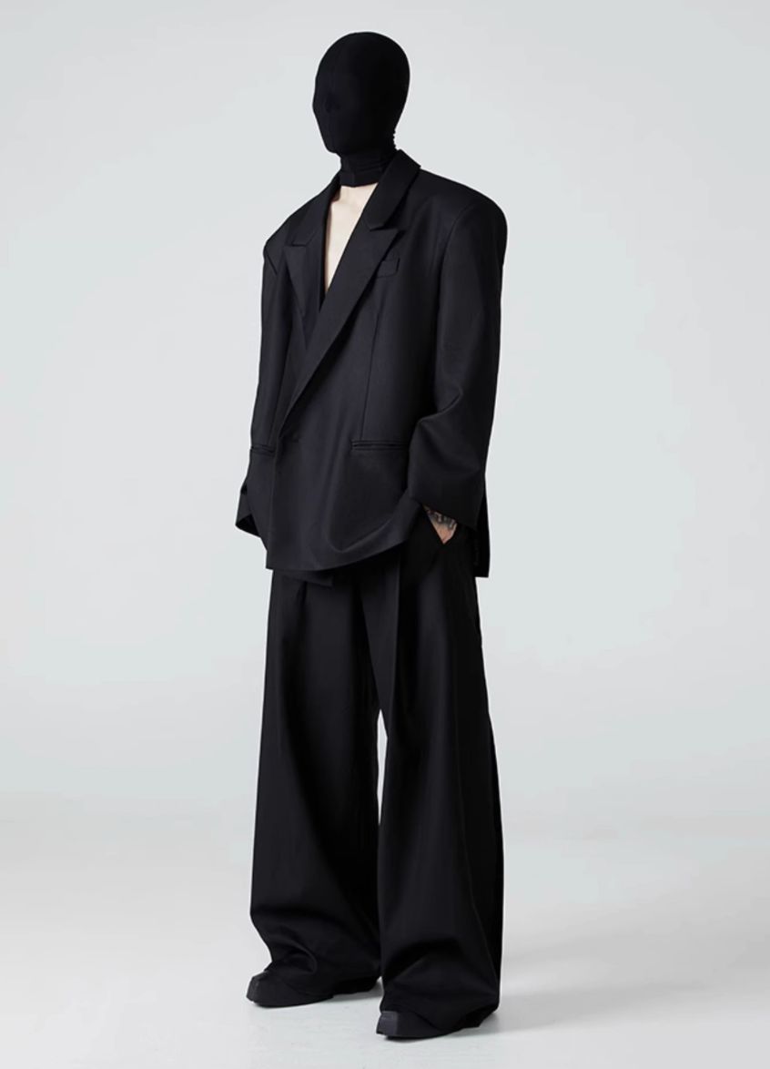Peak Lapel Loose Blazer Korean Street Fashion Blazer By FRKM Shop Online at OH Vault