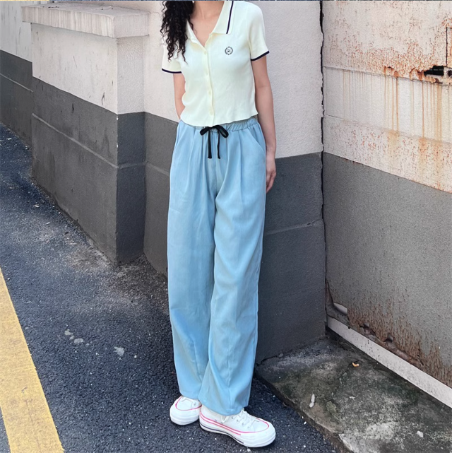 Elastic Waist Relaxed Fit Pants
